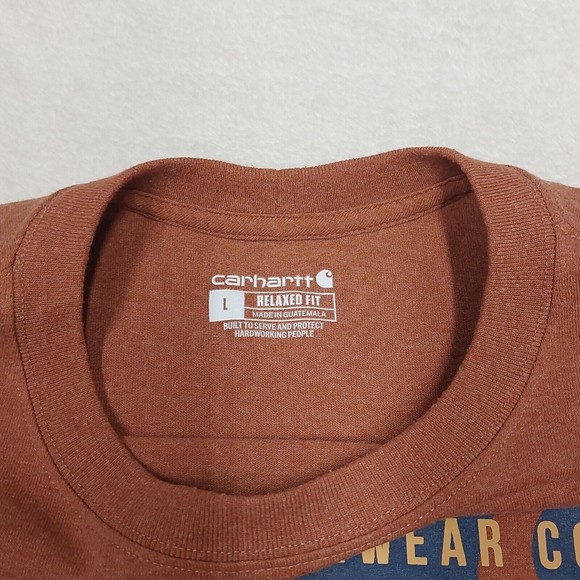 MEN'S LARGE RELAXED FIT SS CARHARTT GRAPHIC T-SHIRT (104610 R38) BURNT ORANGE - Picture 5 of 9